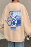 W396FP35加绒45新款宽松圆领长袖卫衣小熊重磅情侣休闲无帽外套，男装卫衣，星座304A