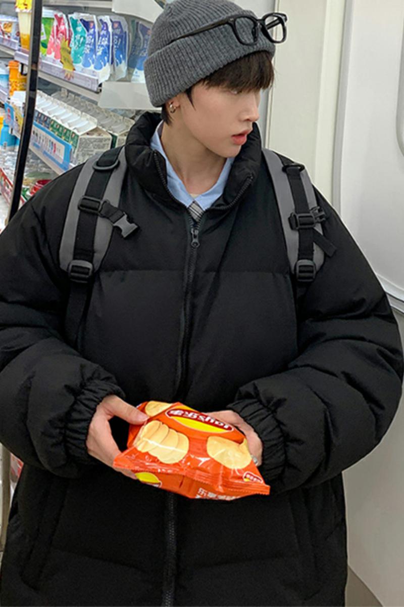 MY03D新品拉链开衫立领棉男士棉衣小众纯色面包服宽松棉袄,男装棉衣,星座304A