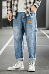 宽松牛仔裤橘色贴标XZ304B-2-K917P50图片
