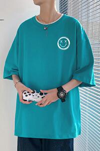 XZ304A-ST596P25港风笑脸男士短袖t恤夏季新款ins潮牌简约潮流图片