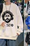 W355P35加绒45新款圆领卫衣男脏辫头像印花外套休闲上衣，男装卫衣，星座304A