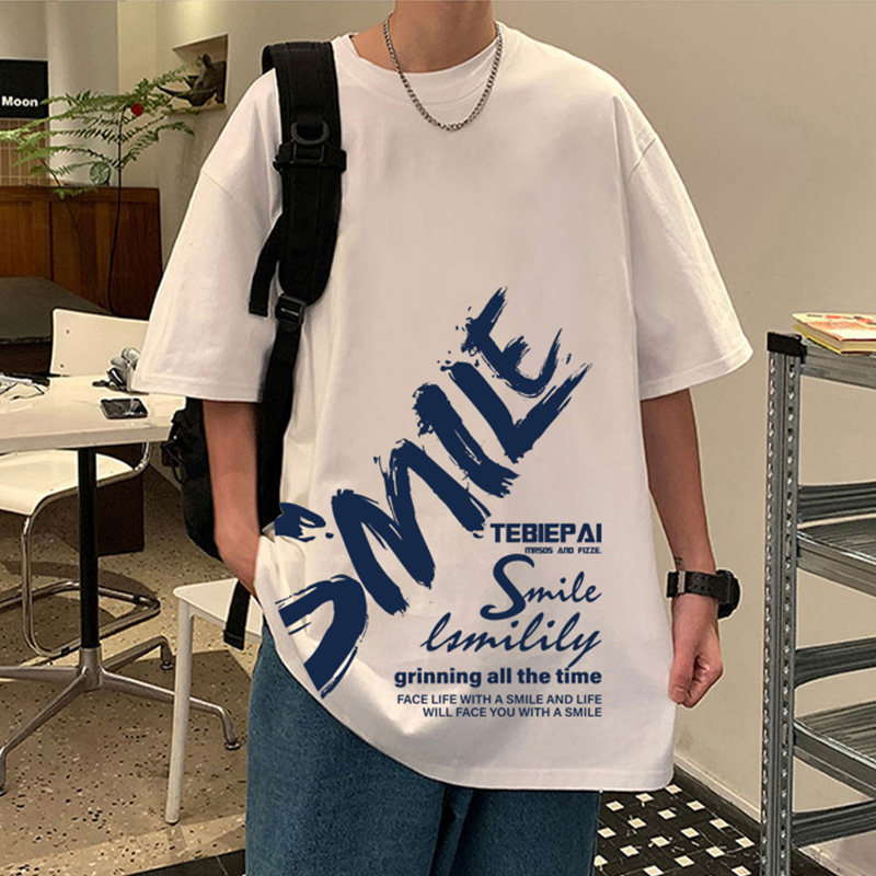 T659FP26新款短袖T恤男纯棉休闲体恤宽松内搭港风衣服oversize,男装T恤,星座304A