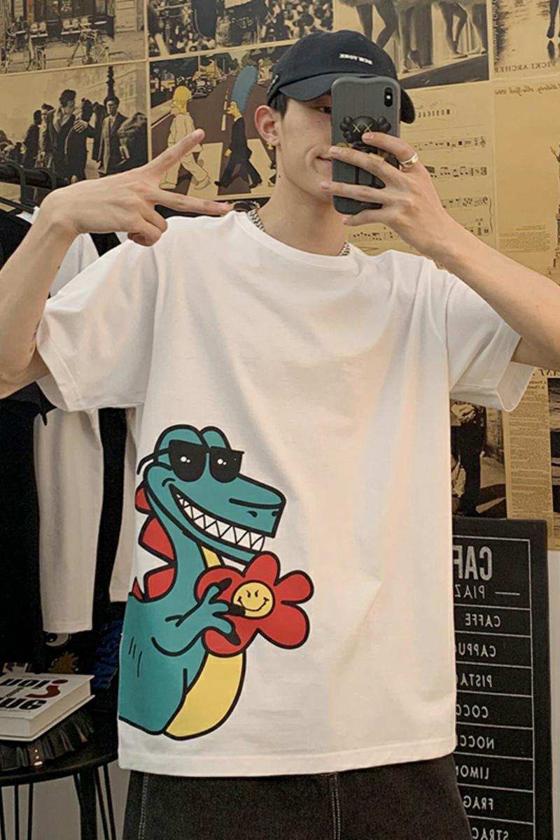 XZ304A-ST335BP25新款夏季短袖t恤男潮牌印花情侣打底衫潮流,男装T恤,星座304A