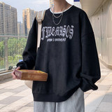 A601P48新款高级感麂皮绒卫衣男月亮印花套头休闲外套，男装卫衣，星座304A