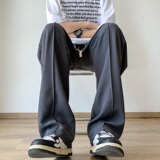 K881FP42新款垂感冰丝裤子薄款纯色西裤宽松休闲速干休闲裤，男装休闲裤，星座304A