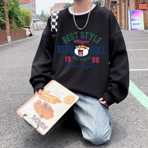 W399P35新款卫衣男宽松休闲运动青少年套头春秋男生无帽外套图片