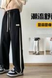 K887FP55新款条纹裤子男薄款复古宽松直筒工装卫裤休闲裤，男装休闲裤，星座304A