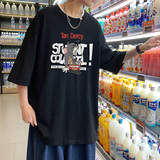 XZ304A-ST550C新款猫和老鼠男短袖宽松卡通情侣装汤姆猫潮流，男装T恤，星座304A