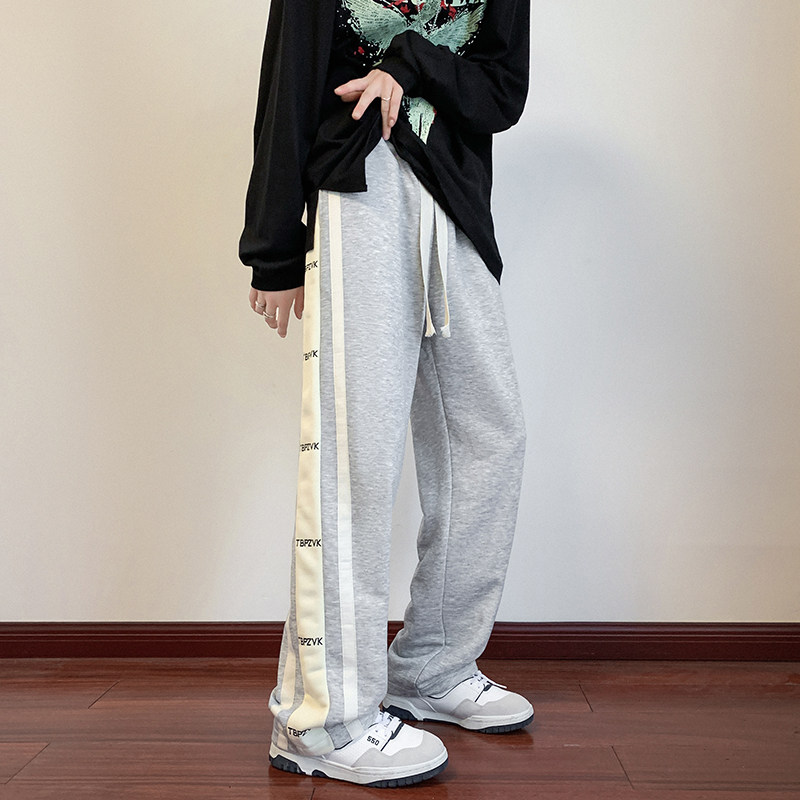 K861P50新款休闲裤男卫裤宽松宽条纹直筒裤,男装休闲裤,星座304A