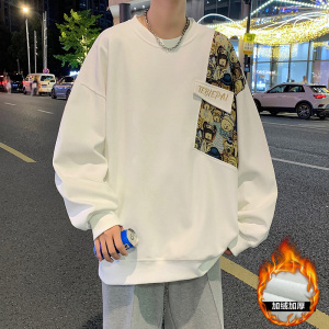 WY001FP45加绒55新款小熊刺绣卡通圆领卫衣休闲宽松套头外套图片