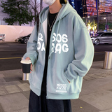 H201加绒FP75新款加绒加厚开衫卫衣外套宽松休闲连帽上衣，男装卫衣，星座304A