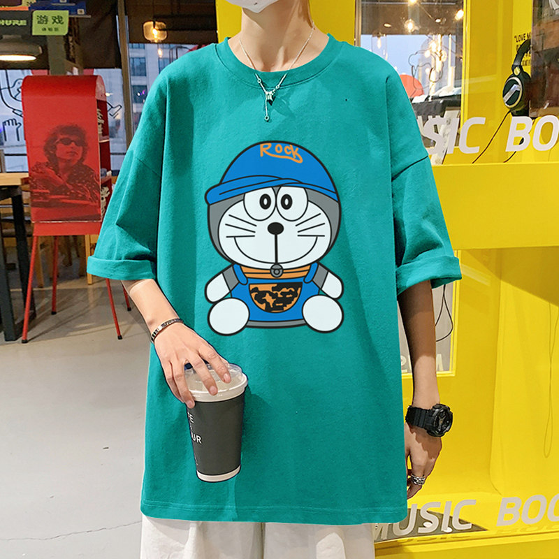 XZ304A-ST571BCP25新款多啦A梦短袖t恤男夏季ins潮牌卡通动漫潮流图片