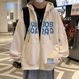 H201加绒FP75新款加绒加厚卫衣外套宽松连帽拉链开衫衣服，男装卫衣，星座304A