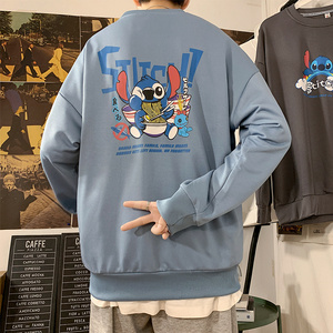 304A-W225P35新款春男士卫衣港风史迪仔长袖打底内搭休闲图片