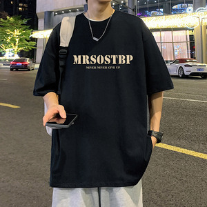 T716CP26夏季短袖t恤纯棉运动潮牌圆领体恤玫瑰印花薄款透气半袖图片