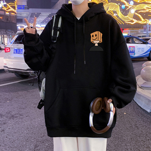CM068FP60新款纯棉连帽卫衣大码宽松上衣服oversize休闲简约帽衫图片