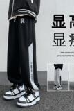 K893FP55加绒65新款含棉微弹束脚运动卫裤美式复古直筒休闲运动裤，男装休闲裤，星座304A