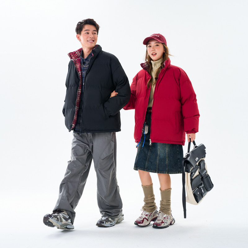 WASSUP复古潮牌日系工装翻领棉衣男女士冬季街头宽松保暖休闲棉服