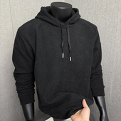 连帽卫衣男装 2025新款 男士 上衣中青年休闲百搭纯色加绒加厚卫衣男