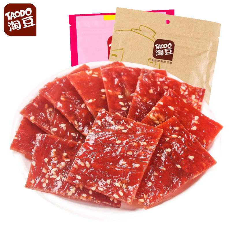 ÌÔ¶¹ÔζÃÛÖζÖíÈ⸬100g*2´ü ÖíÈâ¸É¾¸½·çζÁãÊ³ÌØ²úС³ÔÅú·¢