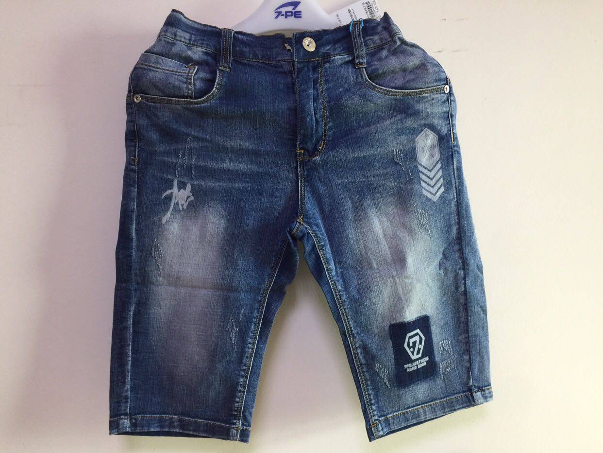 七波辉童装B19323牛仔六分裤夏季新款短裤时尚潮流舒适牛仔短裤