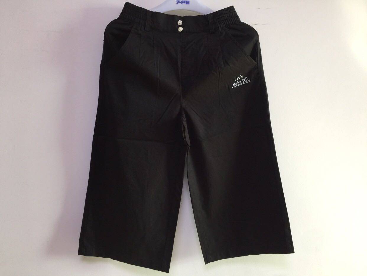 七波辉童装B19148女童八分裤韩版宽松裤口直筒阔脚裤新款运动裤