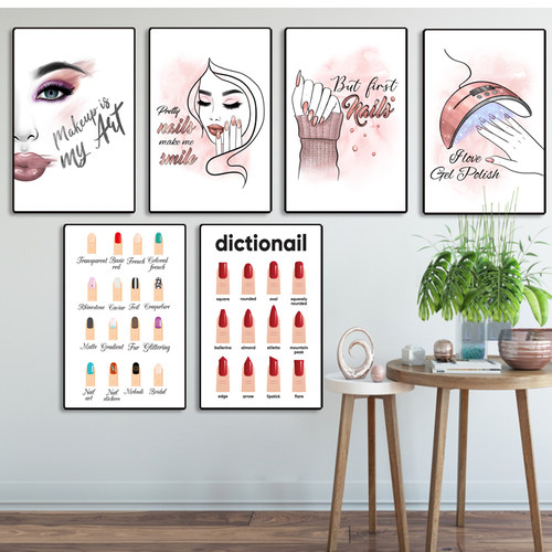 美甲美睫装饰画北欧时尚壁画彩妆