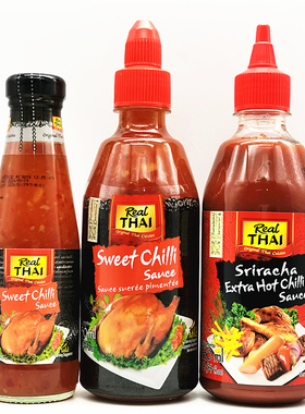 Real Thai Sweet Chilli Sauce泰国丽尔泰甜辣酱是拉差特辣辣椒酱