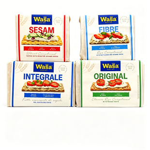 Wasa Crispbread德国百味来瓦萨高膳食纤维黑面包干全麦面包脆饼