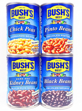 美国进口布什红腰豆 鹰嘴豆 黑豆 芸豆罐头Bush's Best Beans