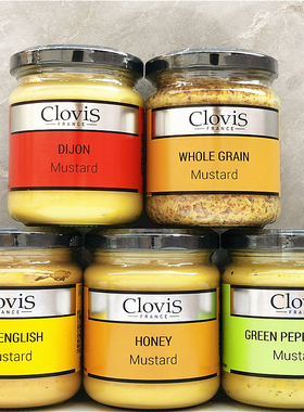 CLOVIS WHOLE GRAIN MUSTARD法国高洛芥末籽青胡椒蜂蜜英式芥末酱