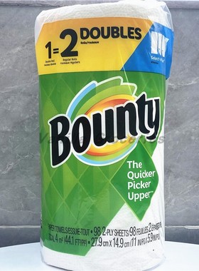 98张美国进口邦迪双层白色厨房用纸单卷装Bounty Kitchen Paper