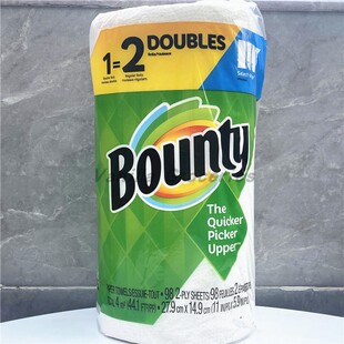 98张美国进口邦迪双层白色厨房用纸单卷装Bounty Kitchen Paper