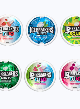 美国进口无加糖酷力冰水果薄荷糖清凉粒粒草莓薄荷Ice Breakers