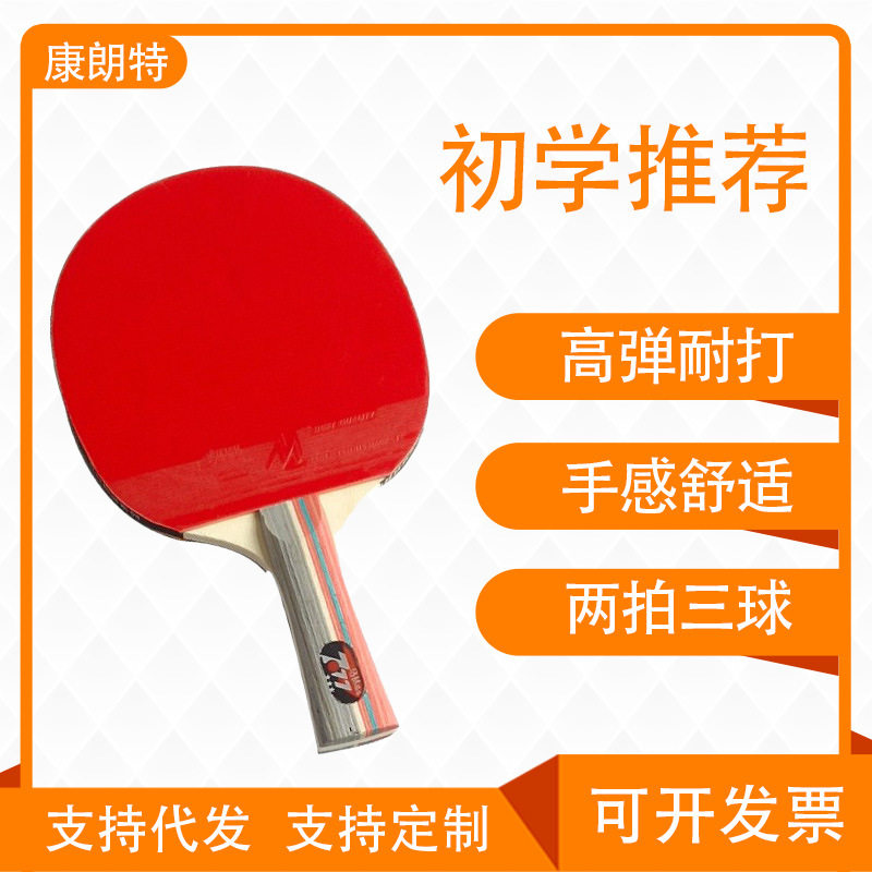 乒乓球拍套装初学者专业双面反胶成品拍直拍2拍3球爆款接代发