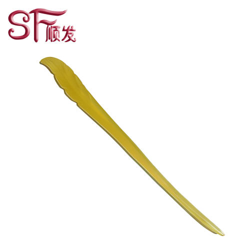 绵羊角复古叶子造型发簪FZ-YJ001-7 古典牛角发钗18公分