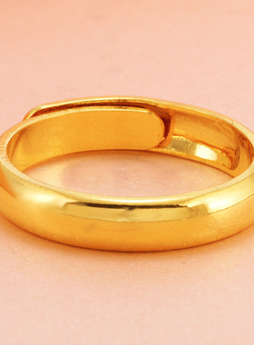 越南沙金光面戒指不掉色男女款流星雨可调节满天星情侣款加厚送礼