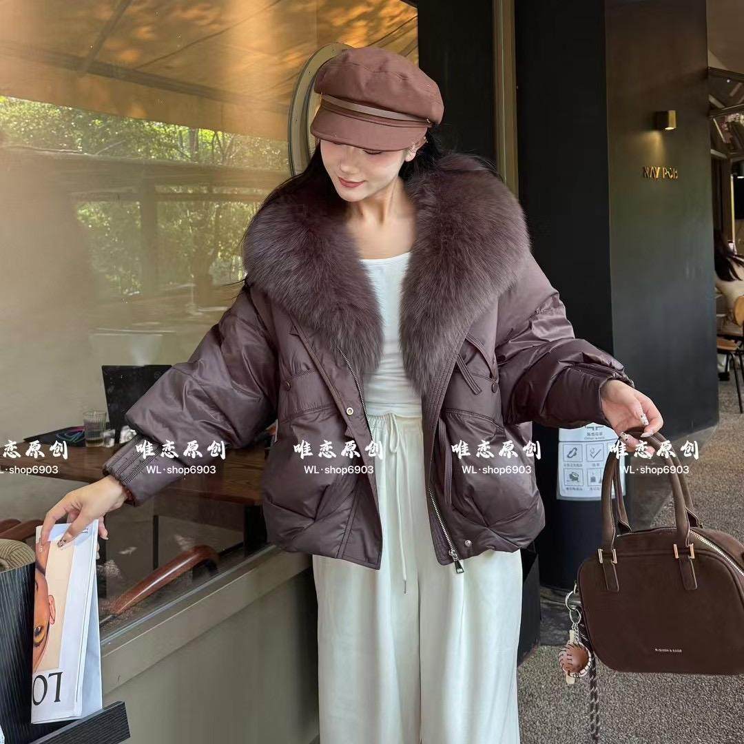 特价唯恋6903大毛领轻奢羽绒服宽松休闲短款90白鸭绒加厚女装冬潮