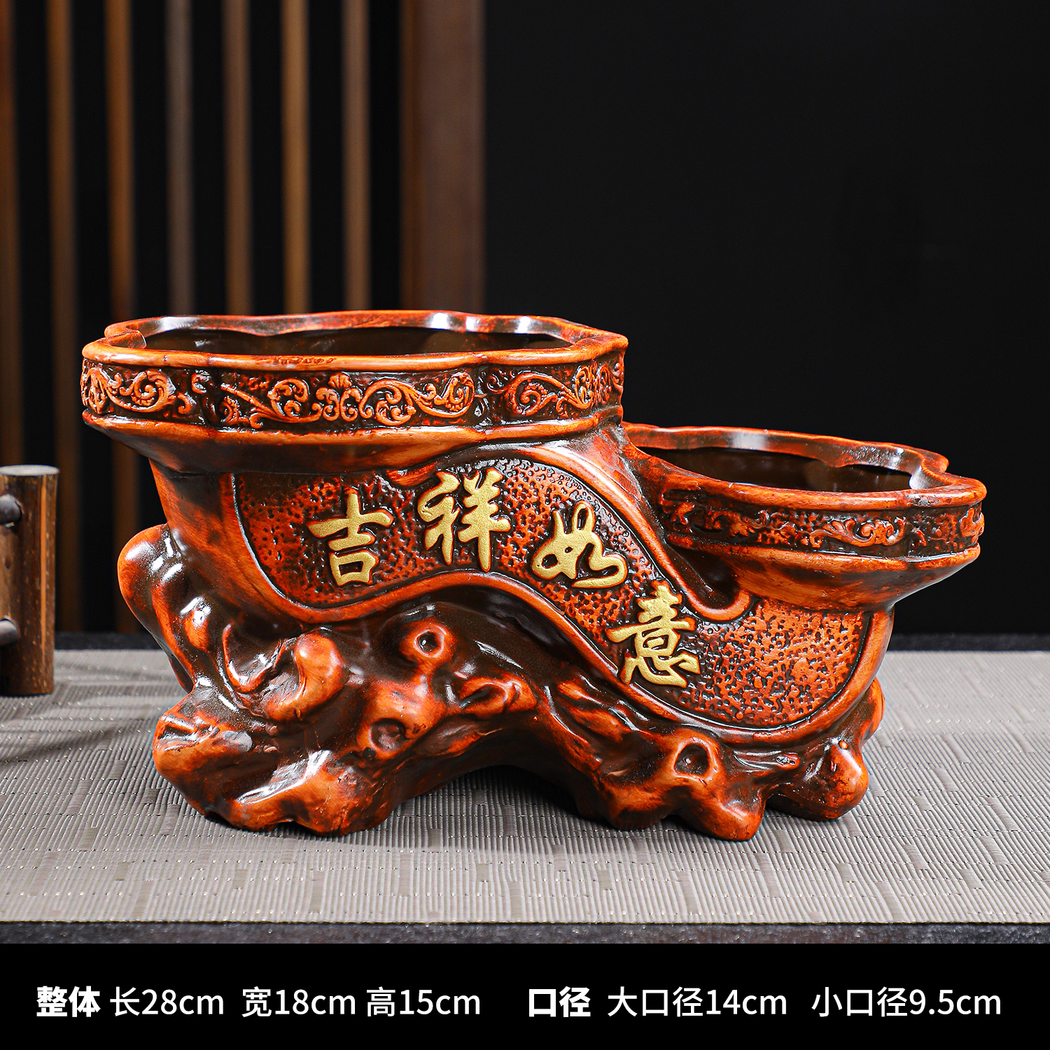 复古陶瓷盆发财树花盆