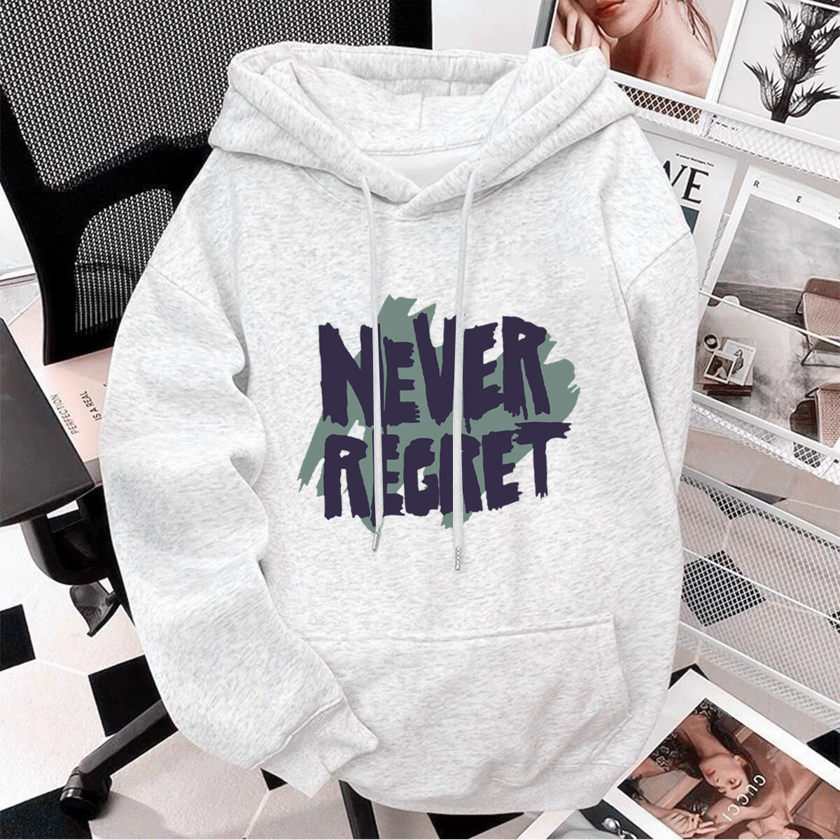 美式高街潮牌连帽卫衣男女秋冬