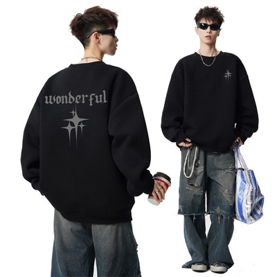 美式重磅圆领卫衣秋冬潮牌