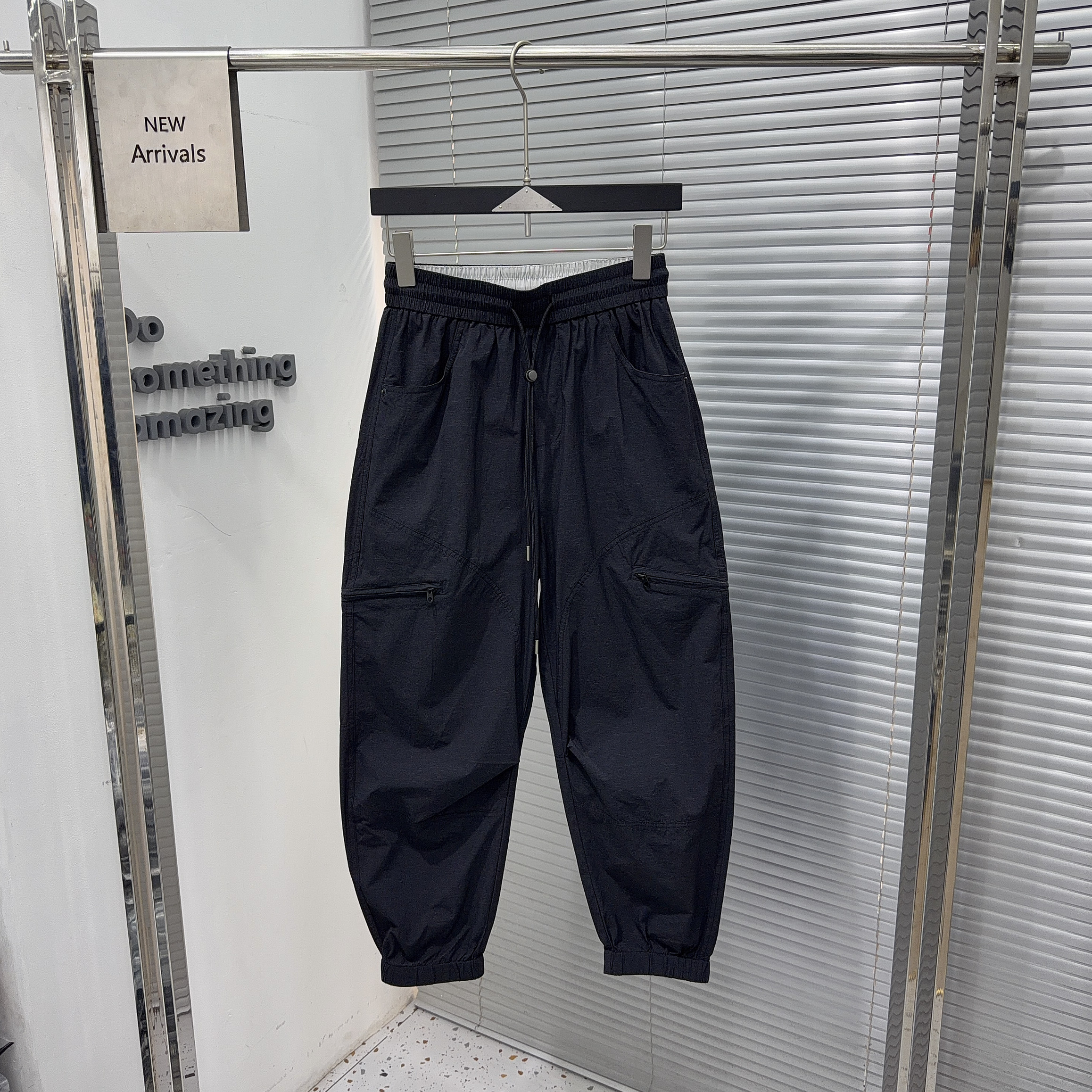 夏季新款户外多口袋工装速干休闲裤男韩版时尚宽松百搭束脚九分裤