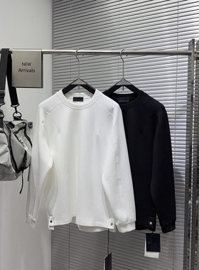 EXO冬季高端纯色简约加绒加厚圆领长袖T恤男美式宽松亲肤保暖打底