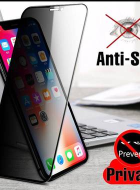 适用苹果11Promax膜Anti-Spy Privacy Screen Protector iPhone14promax 14 Plus 13 12 x钢化膜防窥膜15全屏