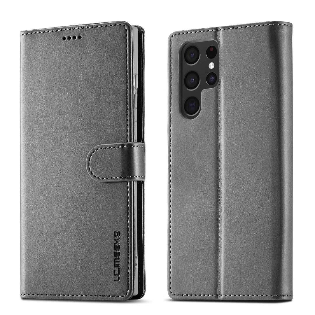 适用samsung s22 ultra case leather phone cover皮套三星S22+手机壳s23 a54 a14 a34翻盖保护套a73防摔a72