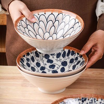 陶瓷复古拉面碗面碗8寸斗笠碗