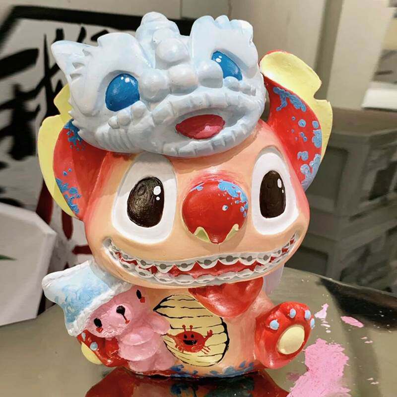 儿童diy非石膏娃娃涂色白胚彩绘画史迪仔玩偶搪胶存钱罐涂鸦玩具