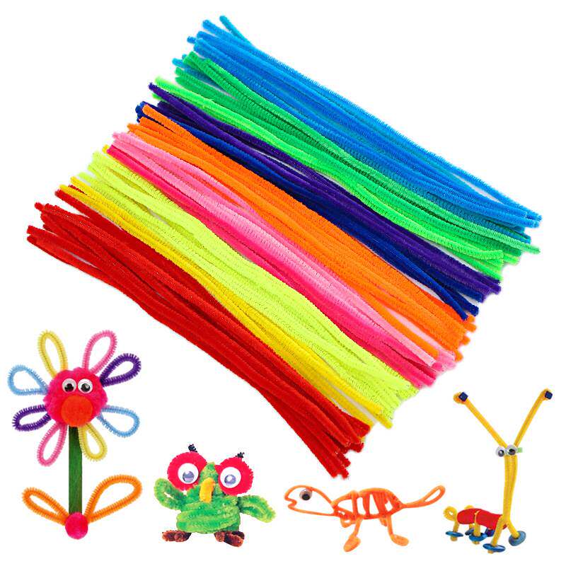 马卡龙扭扭棒彩色毛根毛绒加密毛条幼儿园手工diy儿童制作材料包