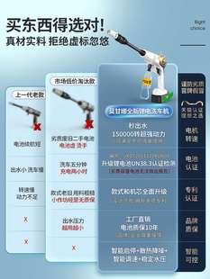 锂电池增压 无线洗车机高压水枪强力清洗神器车用家用充电抢便携式