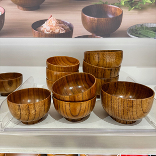 Nitori宜得利 日式酸枣木宝宝成人小饭碗实木碗家用汤碗米饭碗